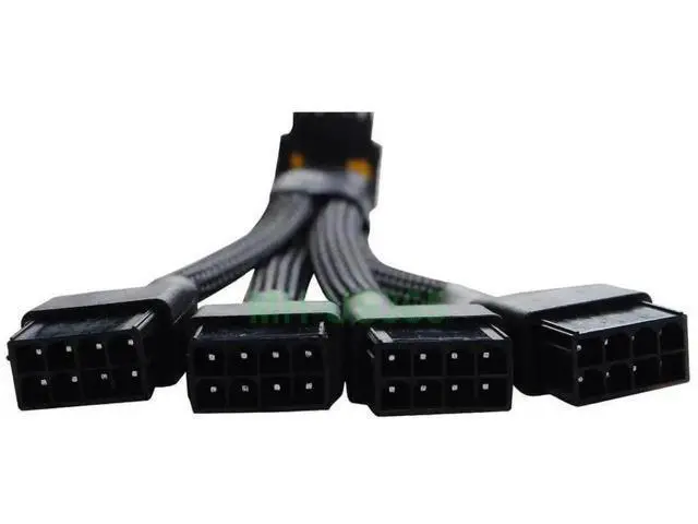 Alt view image 4 of 4 - 12VHPWR 12+4 Pin GPU Power Adapter Cable, PCIe 5.0 90 Degree Sleeved Cord, 4×8Pin to 16Pin Type B, 5.9 Inch for RTX 4090 4080 4070Ti 3090Ti