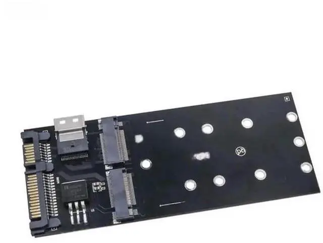 Main image of 2-in-1 M.2 SSD Expansion Card: M.2 SATA to SATA + M.2 NVMe to SFF-8654 Adapter for Desktop Motherboard