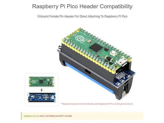 Alt view image 4 of 5 - UPS Module for Raspberry Pi Pico with Uninterruptible Power Supply Monitoring Battery Status Via I2C