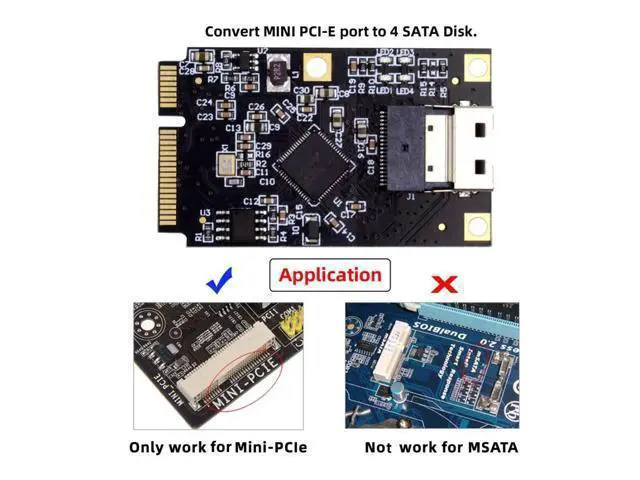 Alt view image 4 of 7 - MINI PCI-E Riser Card Adapter,MINI PCI-E to Slimline SFF-8654 SATA Hard Drive Expansion Card Adapter