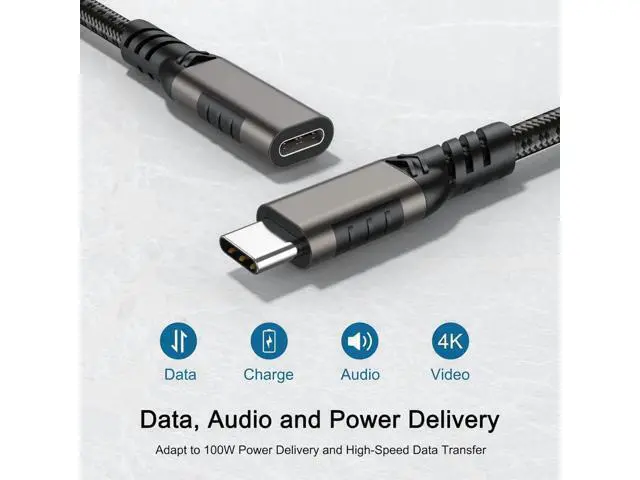 Alt view image 6 of 7 - 6.6FT/2M USB C Extension Cable, USB 3.2 Gen2 10Gbps Nylon Braided Type C Male to Female Extender Cord for MacBook, USB C Hub, Switch