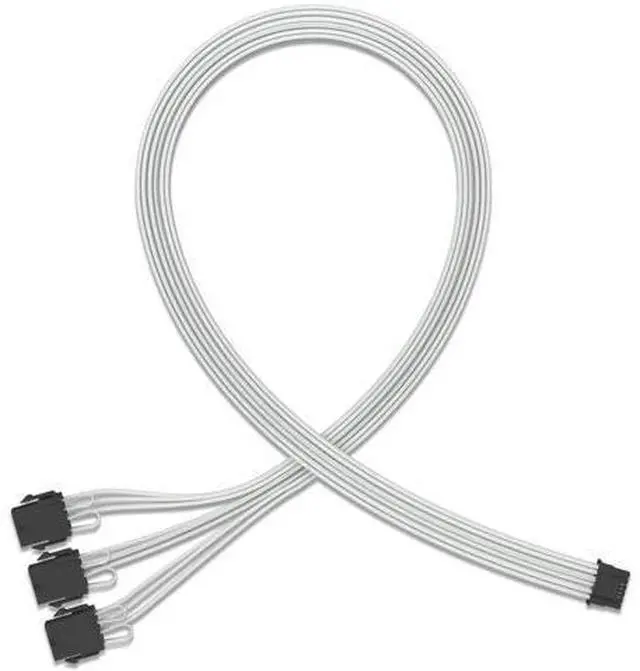 Main image of White PCIe 5.0 12VHPWR PSU Extension Cable, 16AWG 16Pin(12+4) GPU Power Cord Compatible with RTX 3090Ti/4080/4090, 3PCS 30CM Each