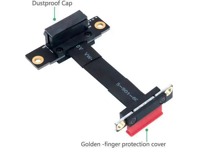 Alt view image 3 of 6 - Dual 90-Degree PCIe x1 to x1 Riser Ribbon Cable, PCI Express 1X Slot Extension Cord for Mining Machines