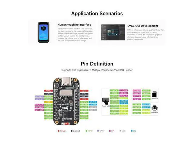 Alt view image 6 of 7 - ESP32-C6 1.47inch Touch Display Development Board, 172×320 Resolution, 262K Display Color, Supports Wi-Fi 6 / BLE 5, 160MHz RISC-V Processor