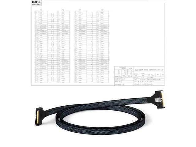 Alt view image 2 of 7 - MCIO PCIE 5.0 74Pin Male SlimSAS 8i to MCIO 8i Mini Cool Edge IO High-Speed Extender Cable