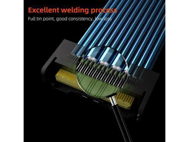 Alt view image 4 of 7 - MCIO PCIE 5.0 74Pin Male SlimSAS 8i to MCIO 8i Mini Cool Edge IO High-Speed Extender Cable