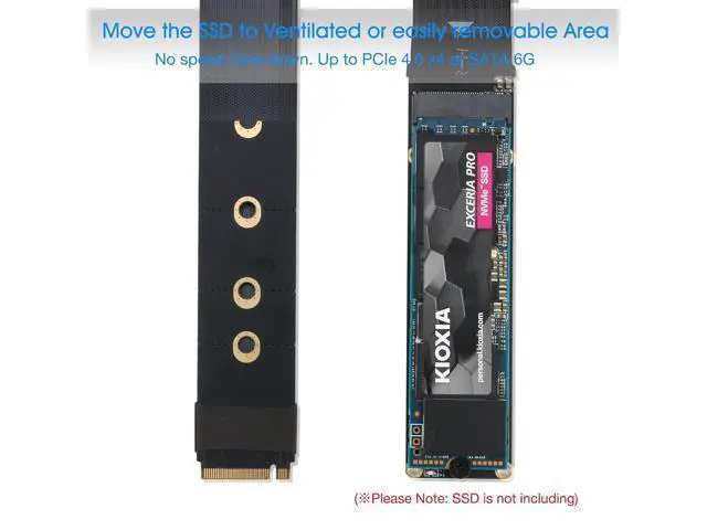 Alt view image 5 of 7 - M.2 NVMe Extension Cable, NVMe Extender for Both M Key and B+M Key SSD in Size 2280/2260/2242/2230 Support PCIe 4.0 and SATA 6Gbps(1FT)