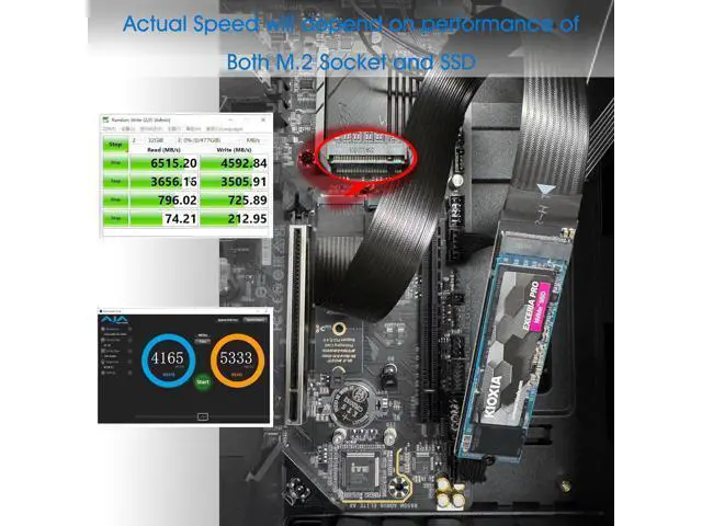 Alt view image 6 of 7 - M.2 NVMe Extension Cable, NVMe Extender for Both M Key and B+M Key SSD in Size 2280/2260/2242/2230 Support PCIe 4.0 and SATA 6Gbps(1FT)