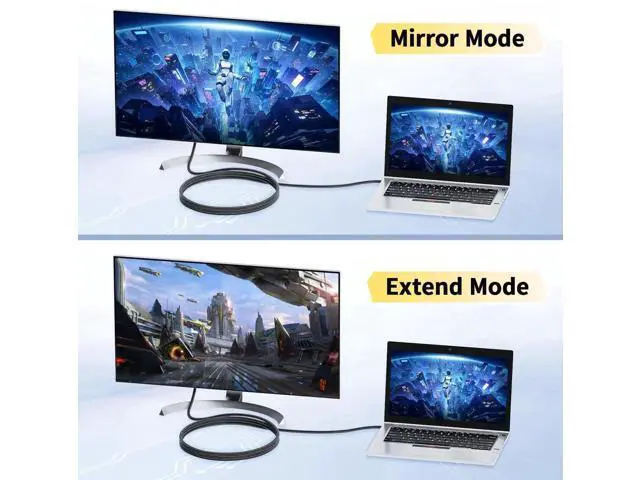 Alt view image 5 of 7 - 6FT/1.8M Nylon Braided Uni-Directional DP 1.2 to HDMI 1.4 Cable, Supports 4K@60Hz 2K@144Hz 3D UHD for Dell Lenovo HP NVIDIA AMD Monitor PC