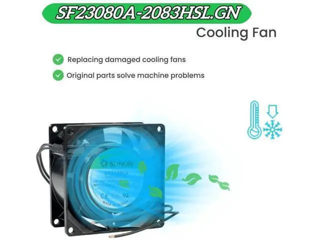 Alt view image 3 of 6 - SUNON SF23080A-2083HBL.GN SF Series 8038 Cabinet Cooling Fan, 220-240V 50/60Hz 0.09/0.08A 2850RPM Axial Fan