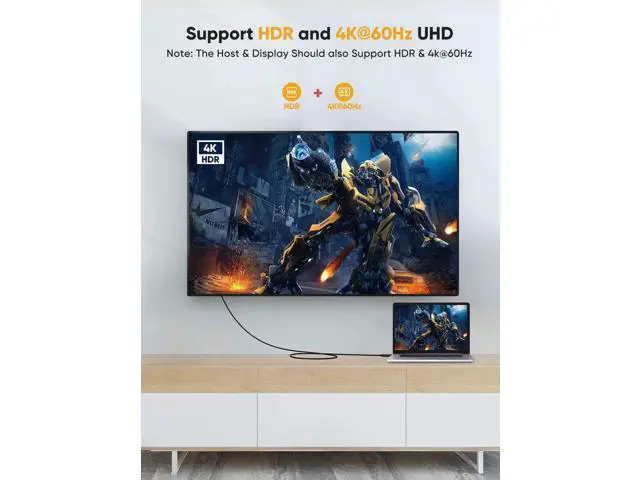 Alt view image 6 of 7 - 8FT Active Unidirectional DP 1.4 to HDMI Cable, Support 4K@60Hz 2K@144Hz 1080P@144Hz for Monitor