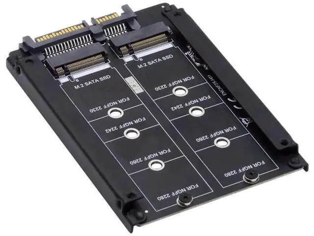 Main image of Dual M.2 B+M Key to 2.5" SATA RAID Bridge Card, Support RAID0/JOBD/Span for 2.5-inch SATA Enclosure