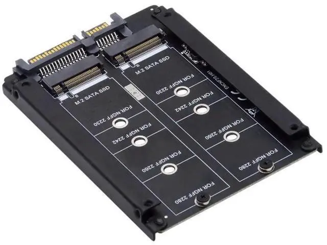 Alt view image 3 of 7 - Dual M.2 B+M Key to 2.5" SATA RAID Bridge Card, Support RAID0/JOBD/Span for 2.5-inch SATA Enclosure