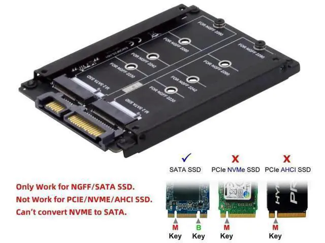 Alt view image 2 of 7 - Dual M.2 B+M Key to 2.5" SATA RAID Bridge Card, Support RAID0/JOBD/Span for 2.5-inch SATA Enclosure