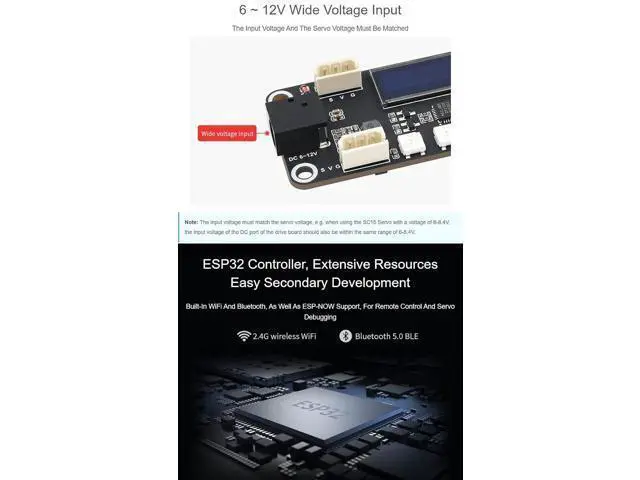 Alt view image 5 of 7 - ESP32 Servo Driver Expansion Board Built-in WiFi Dedicated Driver Board Designed for Serial Bus Servos