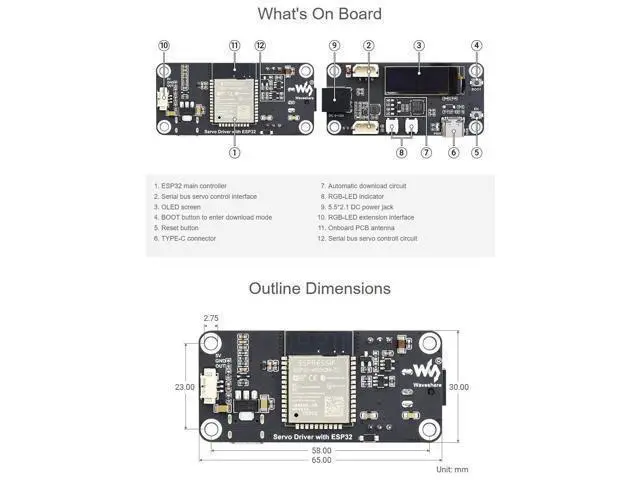 Alt view image 7 of 7 - ESP32 Servo Driver Expansion Board Built-in WiFi Dedicated Driver Board Designed for Serial Bus Servos