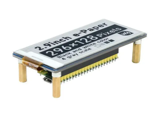 Alt view image 2 of 7 - 2.9inch E-Paper E-Ink Display Module for Raspberry Pi Pico 296×128 Pixels Black/White Partial Refresh Support with SPI Interface