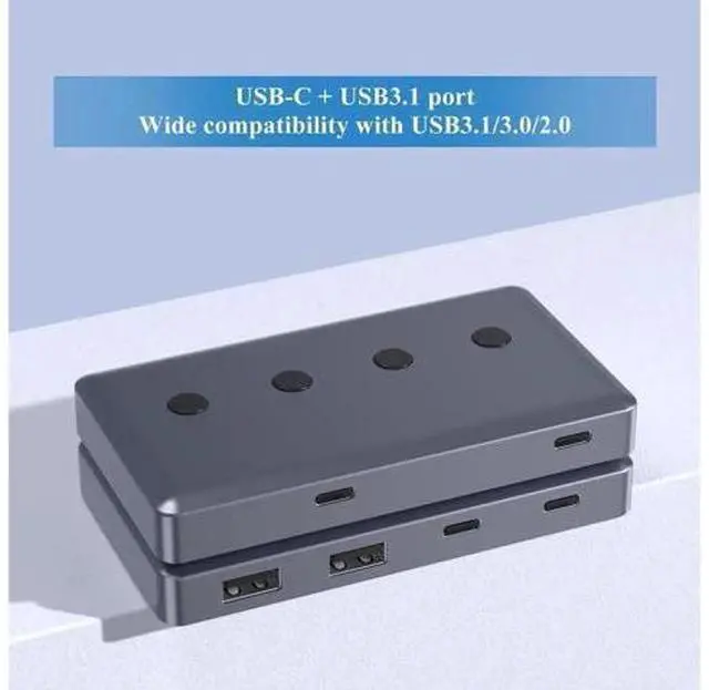 Alt view image 2 of 7 - 6 Port USB 3.2 Hub Splitter, USB-A & USB-C Ports with USB-C Power Input, 10Gbps High Speed Data Hub for PC, External HDD, Flash Drives, Keyboard and USB Peripherals