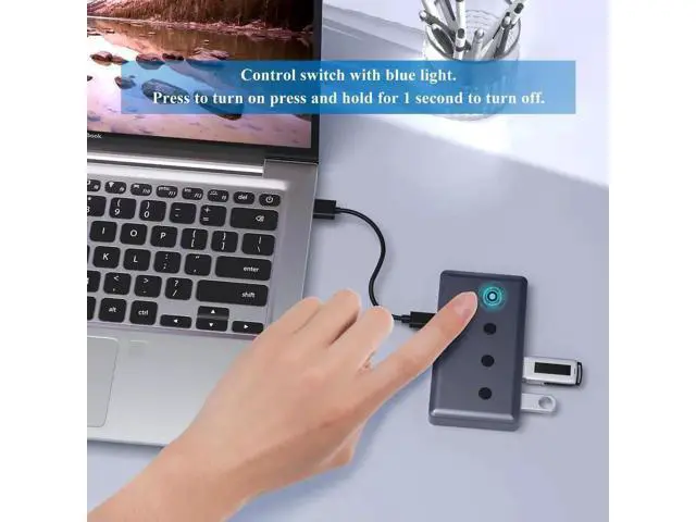 Alt view image 7 of 7 - 6 Port USB 3.2 Hub Splitter, USB-A & USB-C Ports with USB-C Power Input, 10Gbps High Speed Data Hub for PC, External HDD, Flash Drives, Keyboard and USB Peripherals