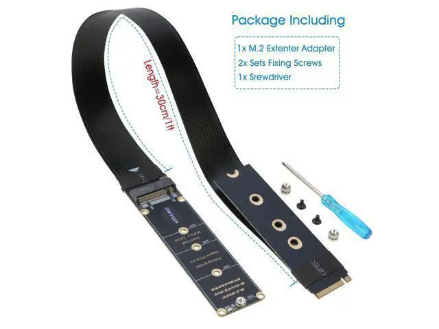 Alt view image 7 of 7 - M.2 NVMe Extension Cable, NVMe Extender for Both M Key and B+M Key SSD in Size 2280/2260/2242/2230 Support PCIe 4.0 and SATA 6Gbps(1FT)