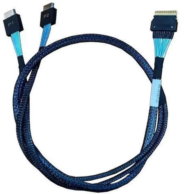 Main image of 80cm SlimSAS Splitter Cable, SFF-8654 74Pin 8X to Dual SFF-8643 36Pin 2×4X Mini SAS HD Server Internal Storage Cable