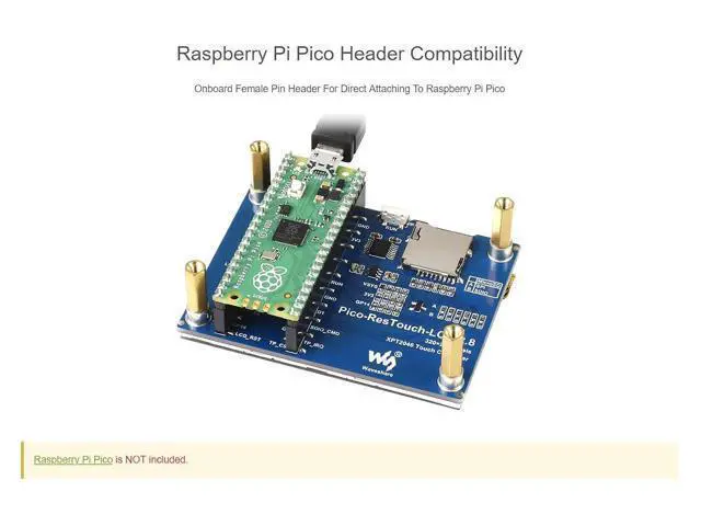Alt view image 5 of 7 - 2.8inch Touch Display Module for Raspberry Pi Pico 262K Colors 320×240 Pixels Resistive Touch Controller XPT2046 ST7789 Driver Using SPI Bus