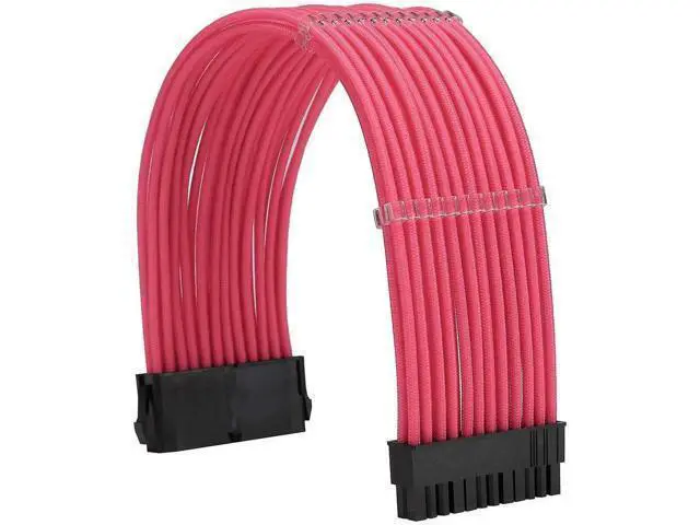 Alt view image 2 of 6 - Pink Sleeved PSU Extension Cable Kit, 18AWG ATX 24Pin + EPS 8Pin + PCI-E 8Pin Extension Cords with Cable Combs, Power Extender Set for PSU to Motherboard & Graphics Card