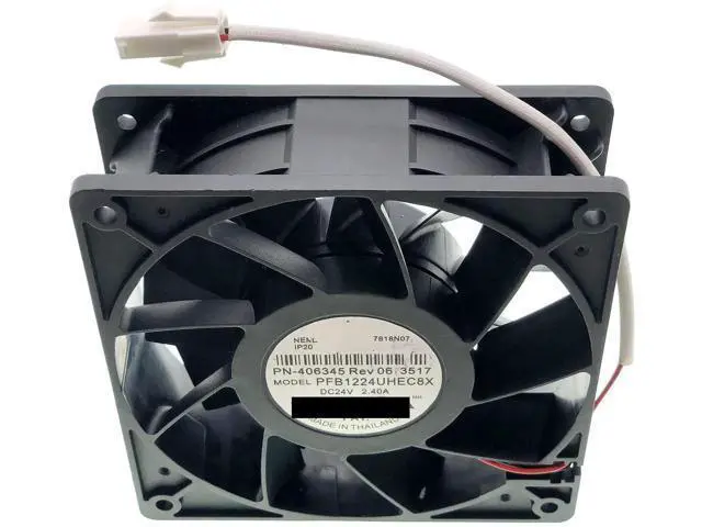 Alt view image 7 of 7 - 120x120x38mm DC24V 2.40A Cooling Fan for PFB1224UHEC8X PN-406345 Rev06, 5500RPM High Airflow Industrial Fan