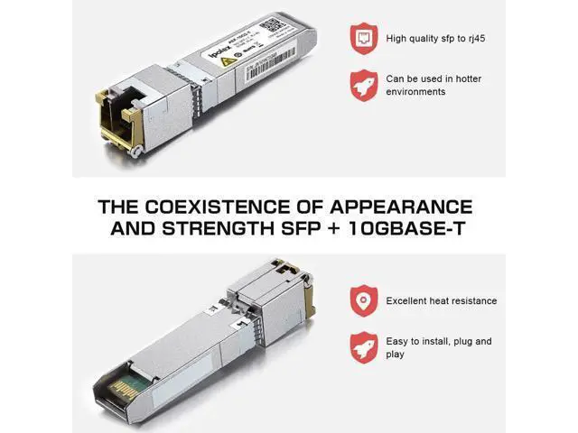 Alt view image 4 of 6 - SFP+ to RJ45 10Gb Module, Support 1G/2.5G/5G/10GBase-T RJ45 SFP+ Module, Compatible for Cisco SFP-10G-T, Ubiquiti UACC-CM-RJ45-MG, Mikrotik, Netgear, TP-Link, D-Link and More, up to 30 Meters