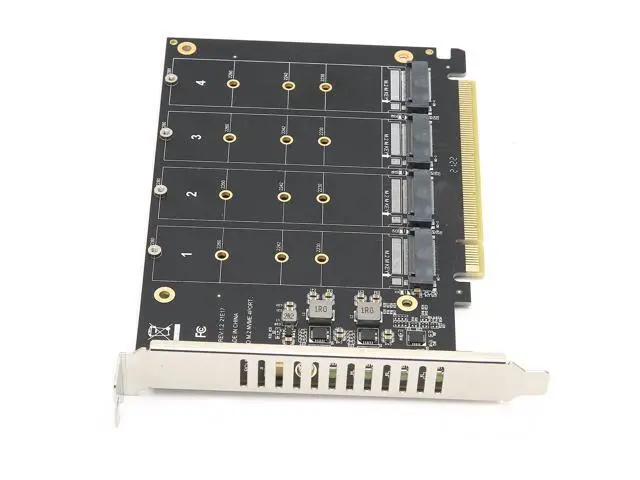 Alt view image 5 of 5 - Zunate M.2 NVME to PCIe X16 Adapter, M Key Hard Drive Converter Reader Expansion Card, 4 Port NVMe to PCI-e Host Controller Expansion Card (ph44)