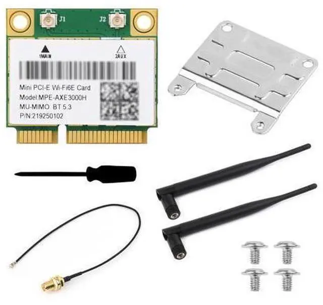 Main image of Wireless MINIPCIE AX210 NIC, Compatible with Linux, Windows 10/11, Gigabit Tri-Band Wi-Fi 6E, 802.11AX Standard, Bluetooth 5.3