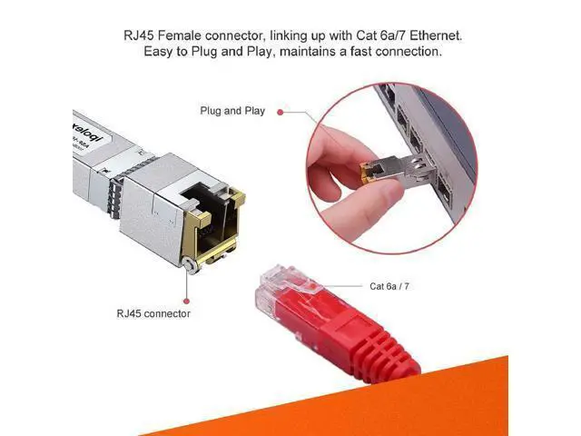 Alt view image 3 of 6 - SFP+ to RJ45 10Gb Module, Support 1G/2.5G/5G/10GBase-T RJ45 SFP+ Module, Compatible for Cisco SFP-10G-T, Ubiquiti UACC-CM-RJ45-MG, Mikrotik, Netgear, TP-Link, D-Link and More, up to 30 Meters