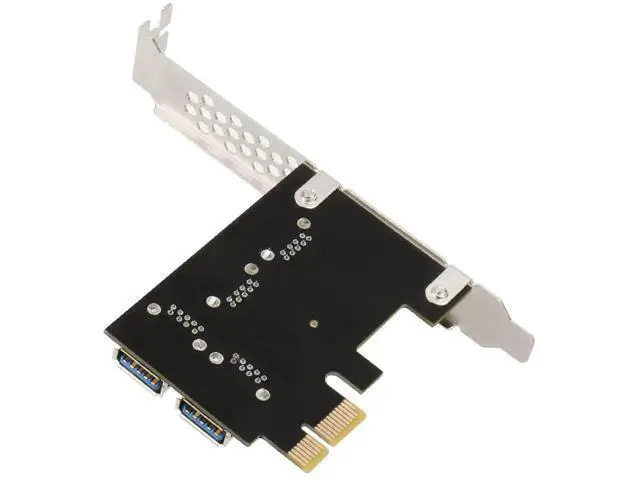 Alt view image 4 of 7 - PCI-E 1X to 16X Riser Card, PCIe 1 to 4 Slot USB3.0 Adapter for Mining, No Cable
