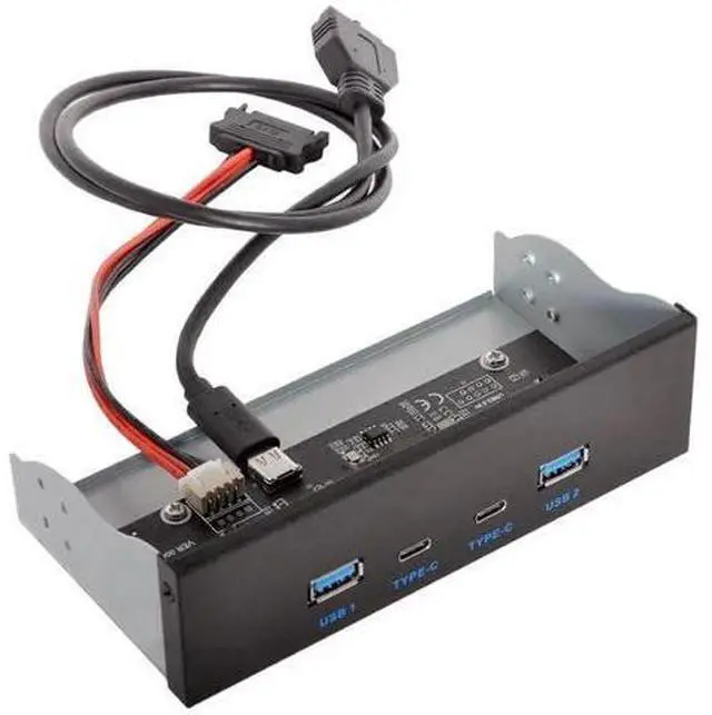Main image of 5.25 Inch Optical Drive Bay Front Panel Hub, 4-Port USB 3.0 + USB-C Motherboard Expansion Adapter for Desktop PC Chassis