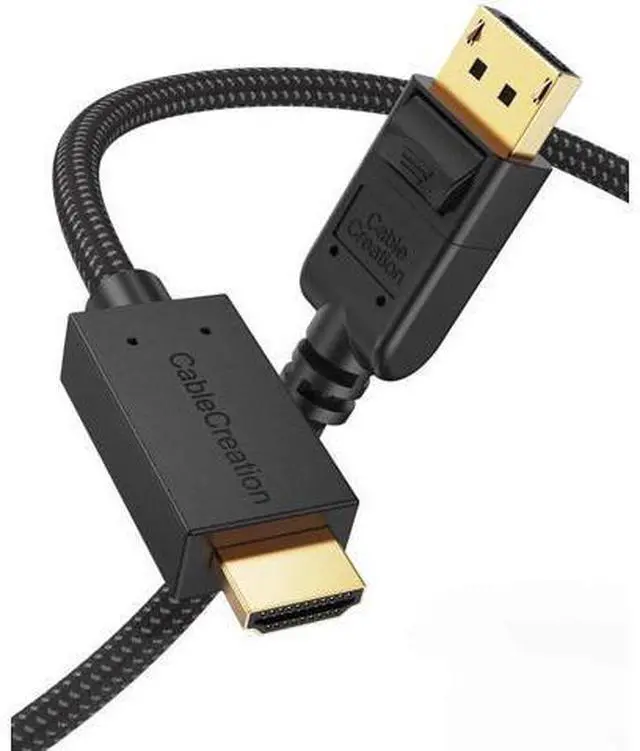 Main image of 6FT Active DisplayPort to HDMI Braided Cable, 4K@30Hz 3D Eyefinity Multi-Screen Cord 1.83M Black for GPU Monitor