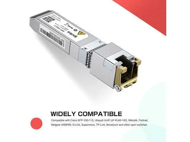 Alt view image 2 of 6 - ipolex SFP+ to RJ45 10Gb Module, Support 1G/2.5G/5G/10GBase-T RJ45 SFP+ Module, Compatible for Cisco SFP-10G-T, Ubiquiti UACC-CM-RJ45-MG, Mikrotik, Netgear, TP-Link, D-Link and More, up to 30 Meters