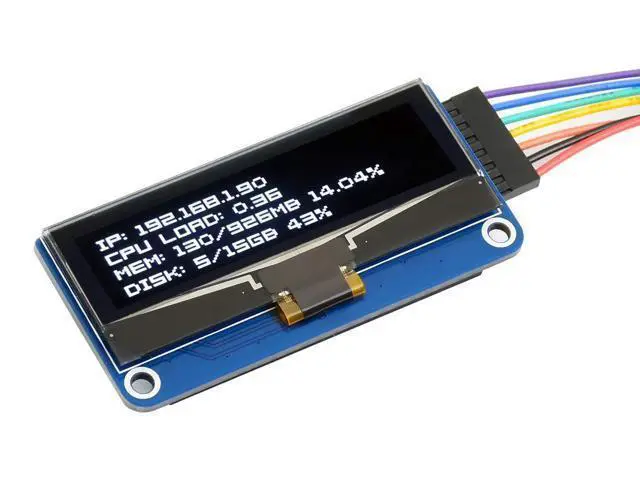 Alt view image 3 of 6 - 2.23inch OLED Display HAT for Raspberry Pi 128×32 Pixels with Embedded 1305 Driver Communicating via SPI or I2C Interface.