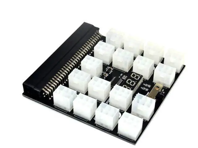 Alt view image 2 of 6 - 12V PCI-E 17-Port 6Pin Server PSU Breakout Board Adapter, HP Server Power Supply Converter for BTC ETH GPU Mining Rig & Antminer Equipment