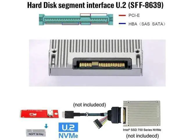 Alt view image 2 of 7 - PCIe 4.0 M.2 M-Key to Oculink SFF-8611/SFF-8612 Host Adapter Card, Compatible with 2260 NVMe M.2 SSD