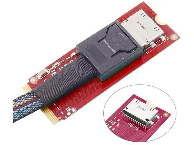 Alt view image 7 of 7 - PCIe 4.0 M.2 M-Key to Oculink SFF-8611/SFF-8612 Host Adapter Card, Compatible with 2260 NVMe M.2 SSD