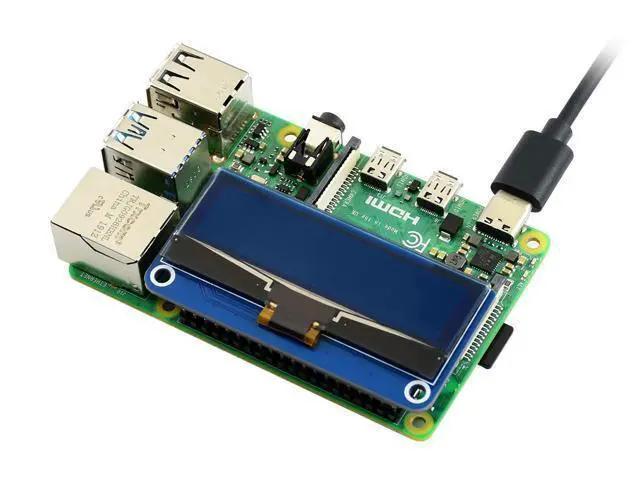 Alt view image 5 of 6 - 2.23inch OLED Display HAT for Raspberry Pi 128×32 Pixels with Embedded 1305 Driver Communicating via SPI or I2C Interface.