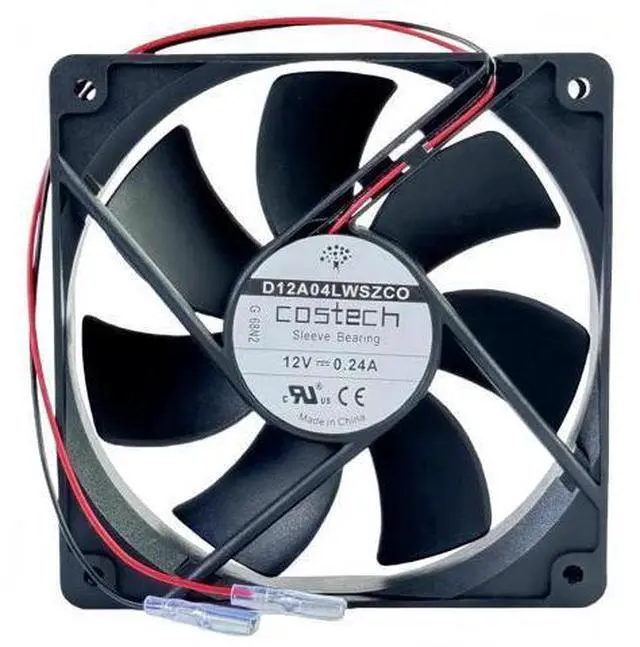 Main image of COSTECH D12A04LWSZC0 Cooling Fan, DC12V 0.24A, 120×120×25mm 2-Wire 12025 Fan