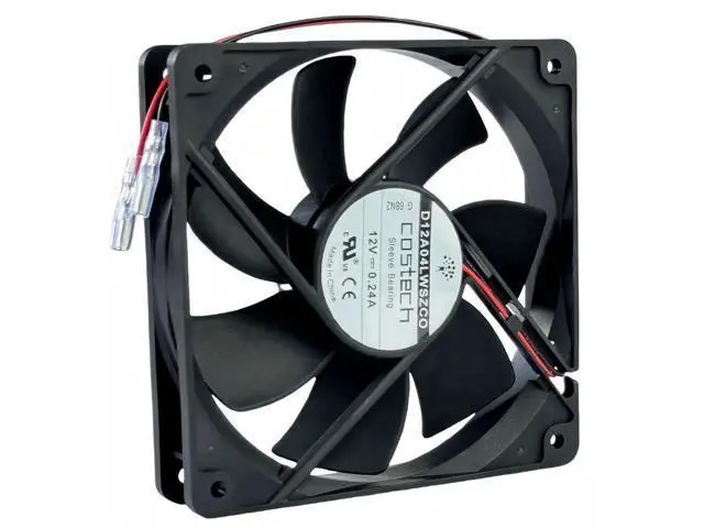 Alt view image 3 of 7 - COSTECH D12A04LWSZC0 Cooling Fan, DC12V 0.24A, 120×120×25mm 2-Wire 12025 Fan