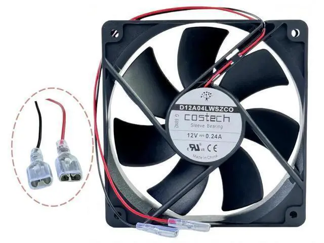 Alt view image 6 of 7 - COSTECH D12A04LWSZC0 Cooling Fan, DC12V 0.24A, 120×120×25mm 2-Wire 12025 Fan