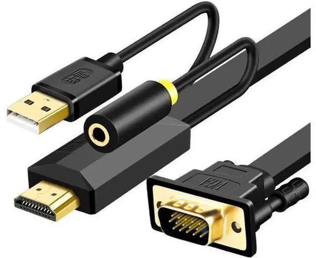 Main image of 1M HDMI to VGA Cable Adapter Supports 1080P Full HD, Compatible with Notebook PC TV Box Projector Industrial Display