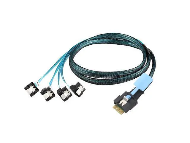 Alt view image 5 of 5 - Pcie Slimline SAS SFF-8654 4i 38P to 4X SATA Server Cable PCIe Host Adapter Anti-Mismating Design (50cm,to 4*SATA 90°)
