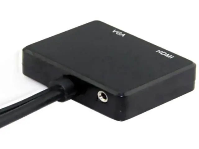 Alt view image 4 of 7 - HDMI Input to VGA + HDMI Female Splitter Converter with 3.5mm Audio Jack, Dual Display Video Adapter for PC Monitor HDTV