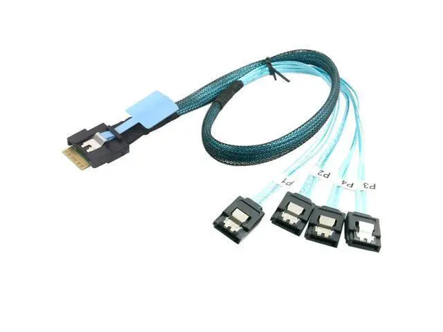 Alt view image 2 of 5 - Pcie Slimline SAS SFF-8654 4i 38P to 4X SATA Server Cable PCIe Host Adapter Anti-Mismating Design (to 4*SATA,100cm)