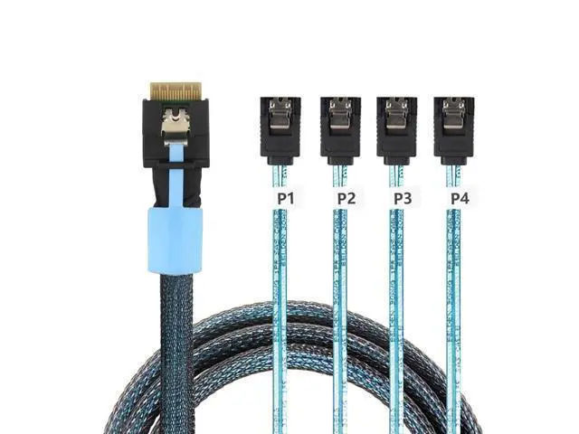 Alt view image 3 of 5 - Pcie Slimline SAS SFF-8654 4i 38P to 4X SATA Server Cable PCIe Host Adapter Anti-Mismating Design (to 4*SATA,100cm)
