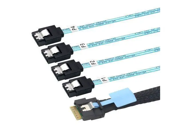 Alt view image 4 of 5 - Pcie Slimline SAS SFF-8654 4i 38P to 4X SATA Server Cable PCIe Host Adapter Anti-Mismating Design (to 4*SATA,100cm)
